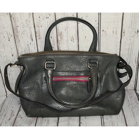 15" Vtg COACH Legacy Graphite Berry Textured Leather Molly Satchel Purse #21140 - Picture 1 of 6